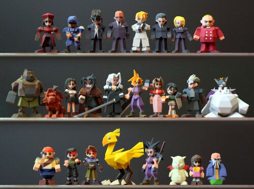 Polígono por polígono: Figuras de Final Fantasy VII hechas con una impresora 3D