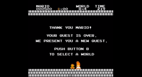 Usuario termina Super Mario Bros con el menor puntaje posible