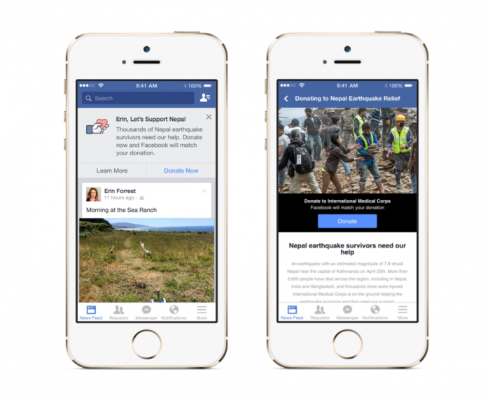 [Nota de Prensa] Apoya a los damnificados del temblor de Nepal: Una manera fácil de donar, Facebook igualará hasta $2 millones de dólares