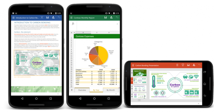 Microsoft lanza versiones autónomas de Word, Excel y PowerPoint para Android