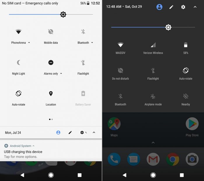 Android-Oreo-left-vs-Android-Nougat-right-Notification-shade-and-quick-settings