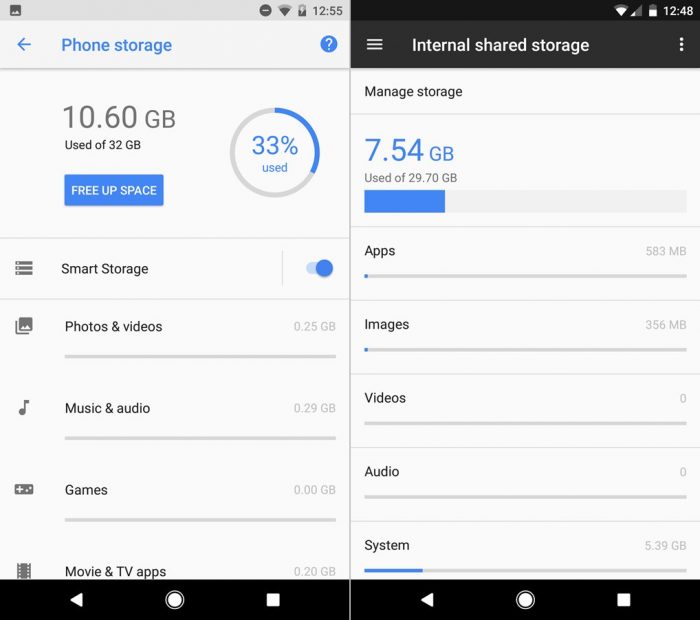Android-Oreo-left-vs-Android-Nougat-right-Storage