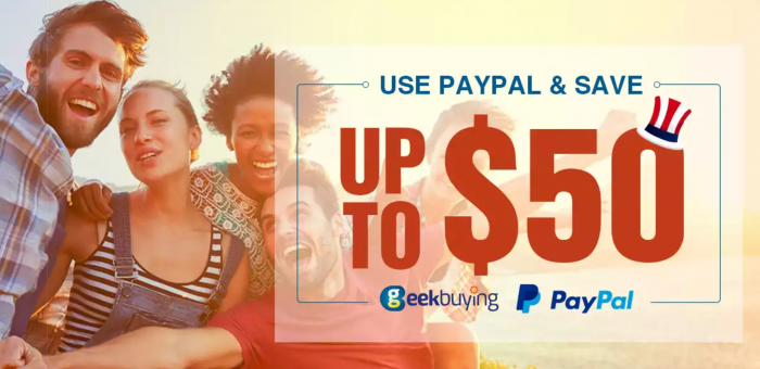 Ahorra hasta $50 dólares en tus compras en Geekbuying con PayPal