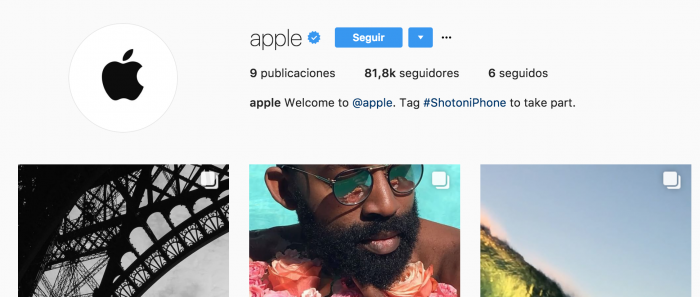 Apple estrena cuenta de Instagram
