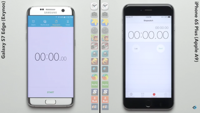 Galaxy S7 Edge vs iPhone 6s Plus: ¿Quién gana en velocidad?
