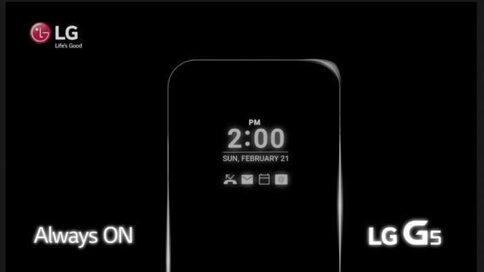 LG G5 tendrá un modo de pantalla siempre encendida