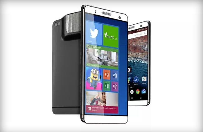 Holophone Phablet, el smartphone con Android, Windows 10 y proyector incorporado