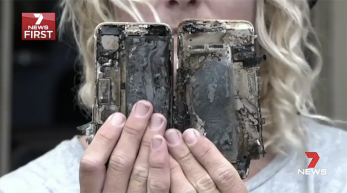 Un iPhone 7 explota y destruye un auto en Australia