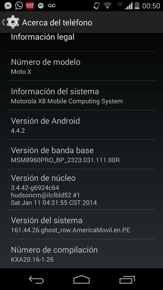 Moto X de Claro también recibe KitKat