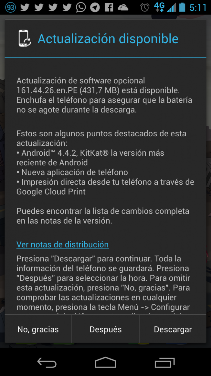 KitKat llega a los Moto X de Movistar