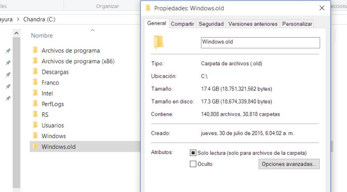 Cómo liberar hasta 20 GB de espacio después de actualizar a Windows 10