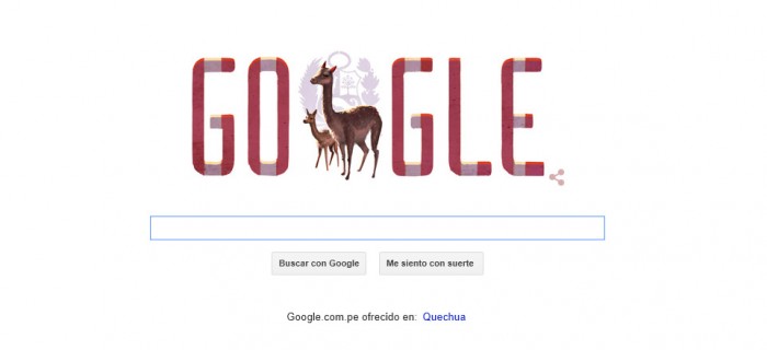 Google saluda al Perú en doodle por Fiestas Patrias