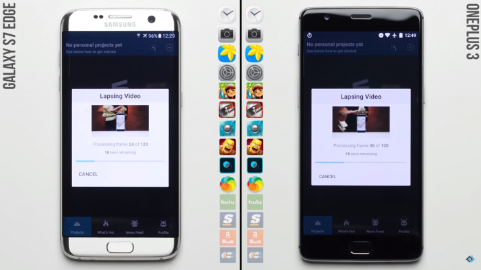 (Video) Galaxy S7 Edge vs OnePlus 3 ¿Cuál es el más veloz ahora?