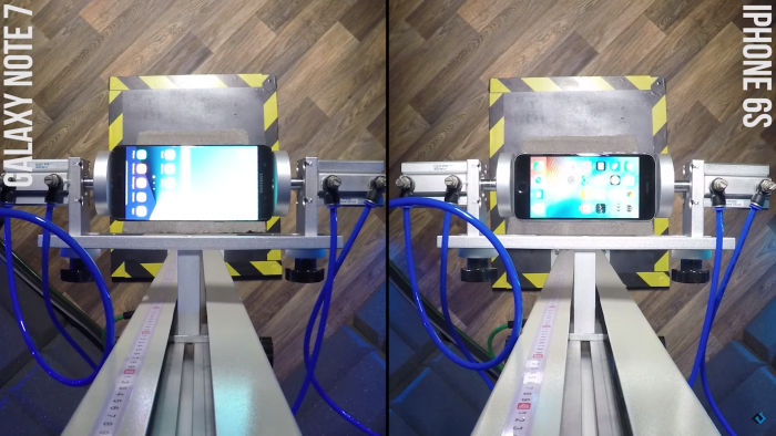 (Video) Galaxy Note 7 y iPhone 6s se enfrentan en prueba de caída Galaxy Note 7