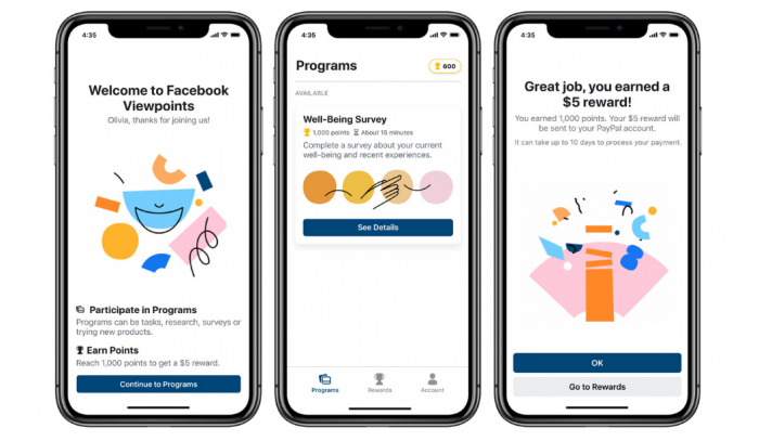 Facebook lanza app que te pagará por responder encuestas